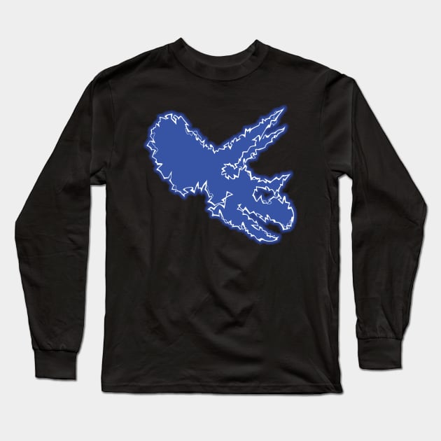 Power Skull - Triceratops Blue Long Sleeve T-Shirt by DCLawrenceUK